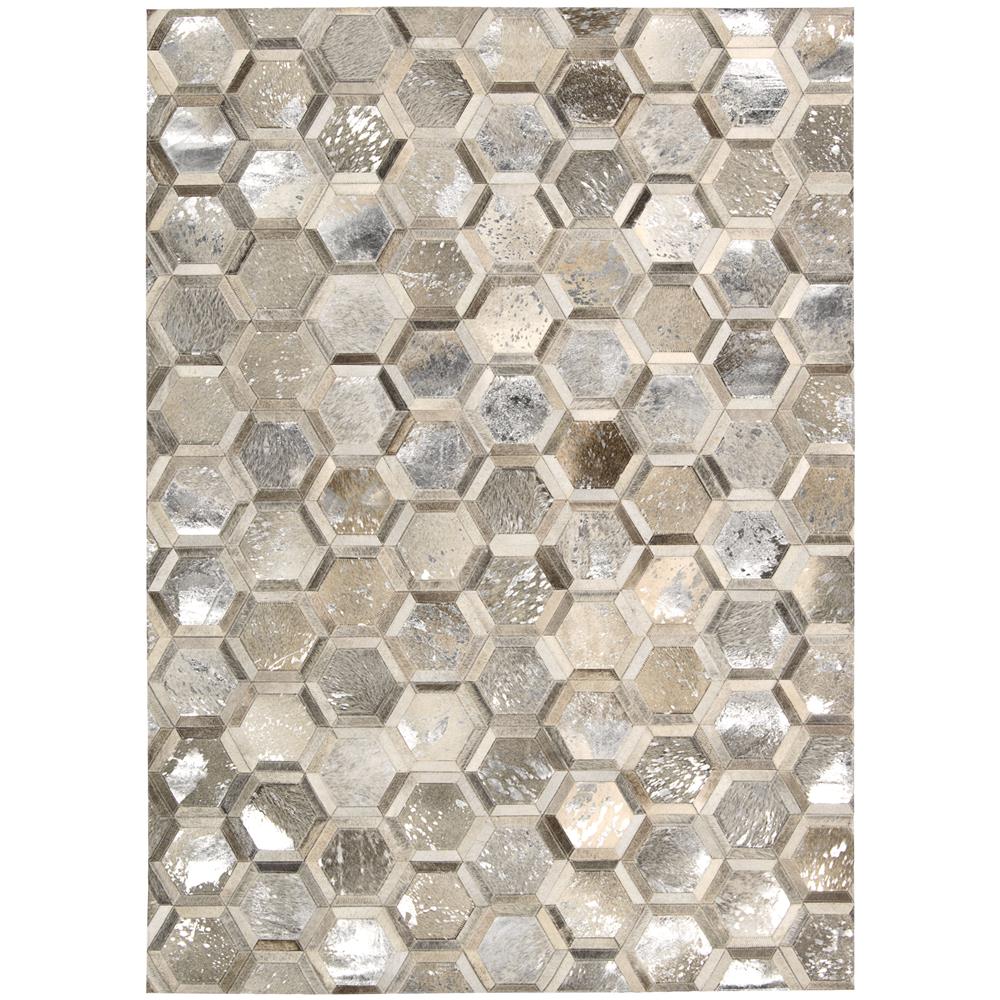Nourison MA100 City Chic 5 Ft.3 In. x 7 Ft.5 In. Indoor/Outdoor Rectangle Rug in  Silver